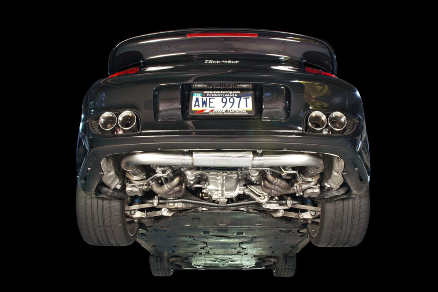 complete exhaust system for the 911 turbo 997 awe tuning exhaust upgrade