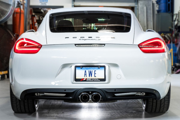 rear cayman shot showing awe exhaust