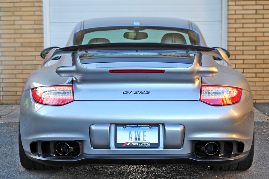 exhaust upgrade for gt2 from awe tuning rear view installed