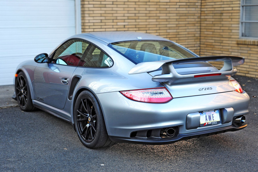 exhaust upgrade for gt2 from awe tuning rear view installed