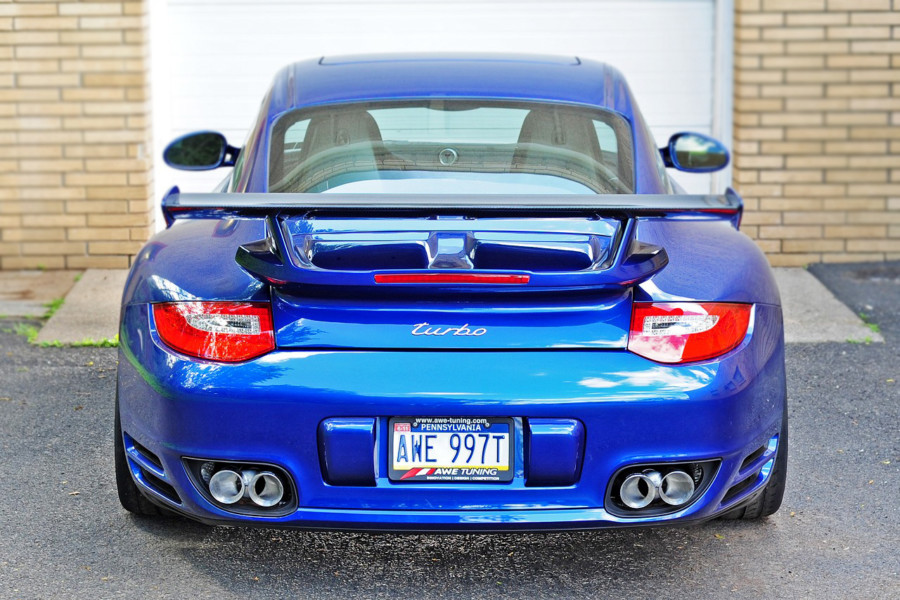 911 turbo exhaust upgrade underside view from awe tuning for 997