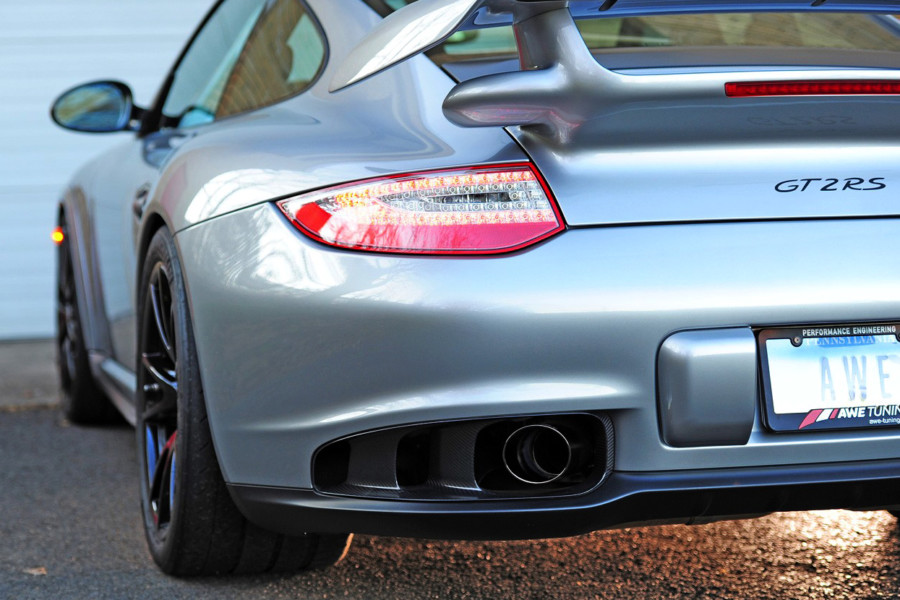 exhaust upgrade for gt2 from awe tuning rear view installed