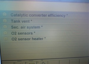 satisfactory rating on catalytic converter efficiency, tank vent, Sec. Air System, O2 sensor, O2 Sensor Heater
