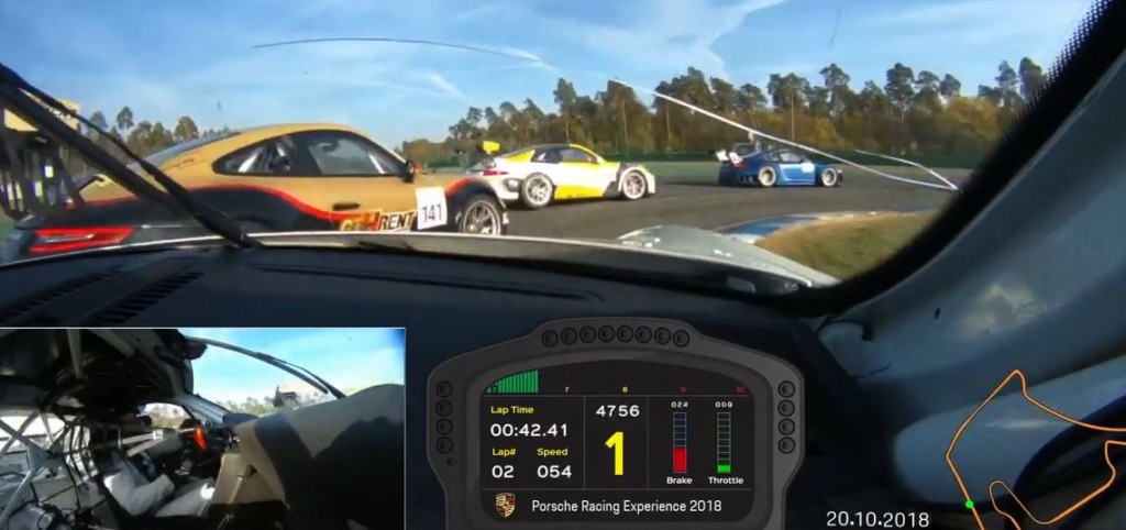 Inside the GT3 Cup car on the track