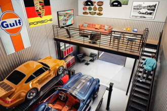 Personalized garage spaces for Porsche collections at Blair Talbot Motors.