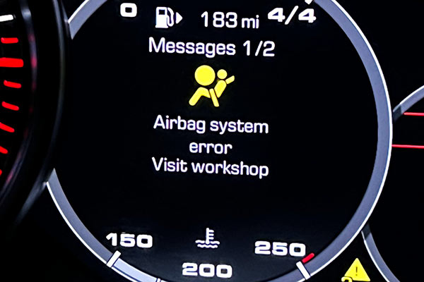 Porsche airbag system error visit workshop
