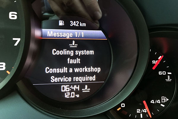 Porsche Cooling System Fault - Service Required