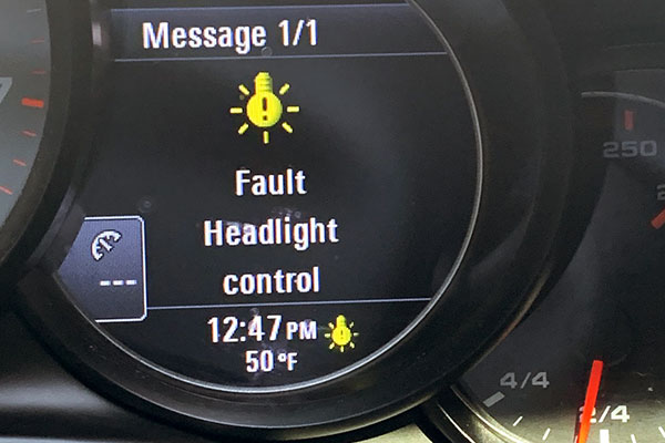 Fault Headlight Control Message Porsche