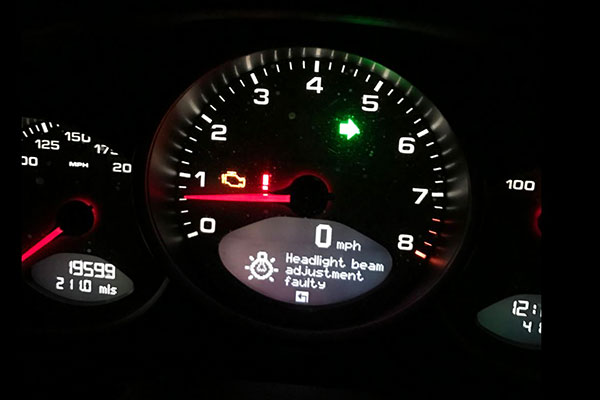 porsche Headlight Beam Adjustment Faulty message