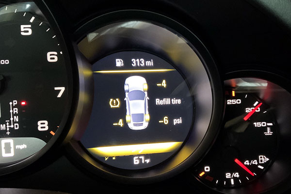low tire pressure message on Porsche