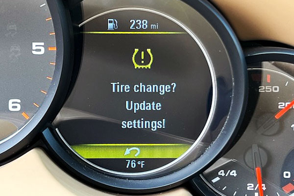 Porsche Tire Change Update Settings Message