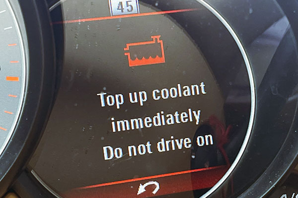 Porsche Top Up Coolant Immediately - Do Not Drive On