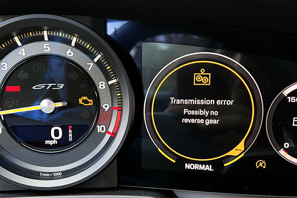 porsche transmission error no reverse gear message