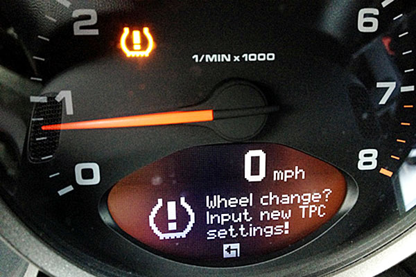 porsche Wheel Change? Input New TPC Settings message
