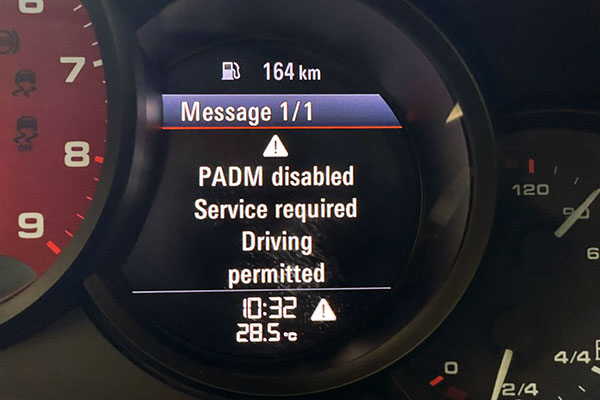 Porsche padm message