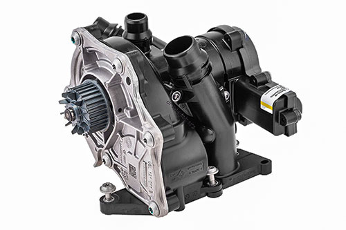 macan thermostat and water pump housing