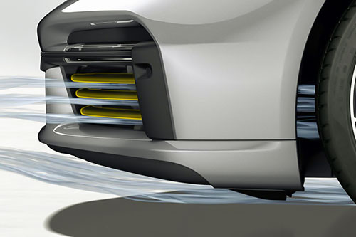 911 with active aero dynamics