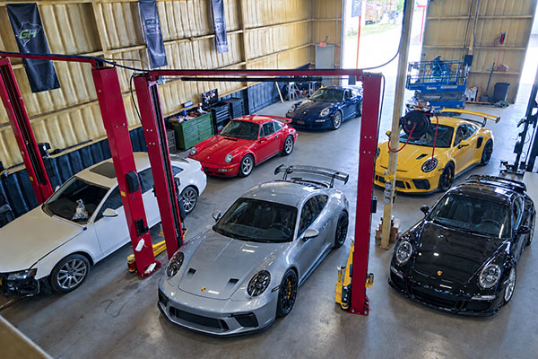 Independent Porsche Mechanics Green Hell Motorsports a specialist Porsche repair shop in Austin Texas.
